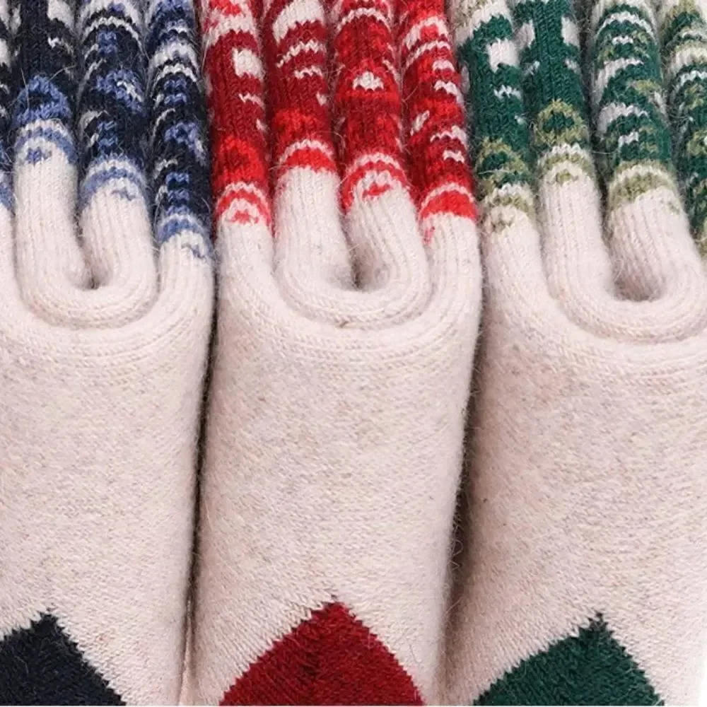 Winter Pattern Merino Wool Blend Socks